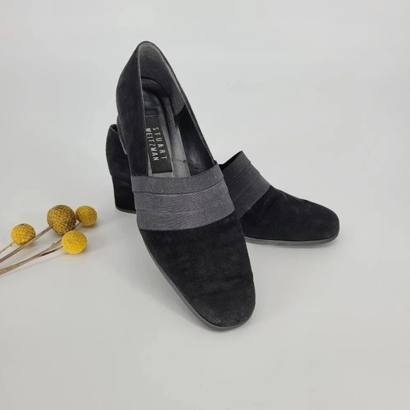 STUART weitzman suede black heel pumps size 8 - Picture 2 of 12